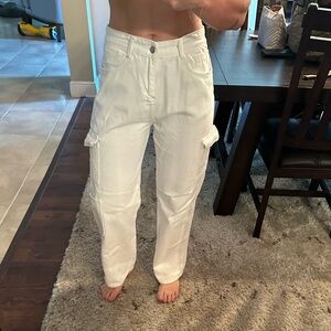 White cargo pants
